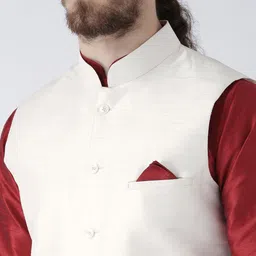 Deyann Men Off-White Nehru Jacket image 2