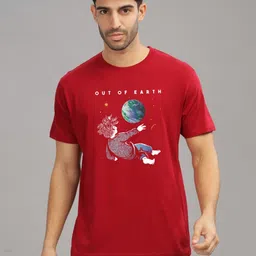INDISSH Men Graphic Printed Round Neck Cotton T-shirt-picture-35