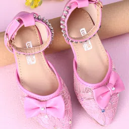 Cute Walk by Babyhug Sandals Bow & Beads Applique - Pink-picture-26