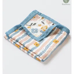 Cocoon Care Unisex Bamboo muslin blanket Double Sided Multicolour-picture-38