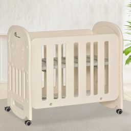 R for Rabbit Dream N Play 2-in-1 Cot with Rocking Base & 360° Wheels with Brakes - Beige-picture-6