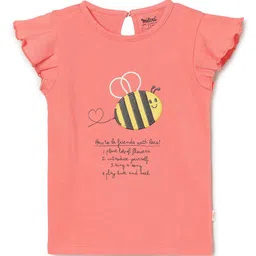 Milou Cotton Frilled Half Sleeves Beetle Embroidered Top - Pink-picture-10