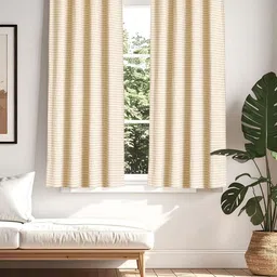 Home Centre Ashley Off White & Beige 2 Pieces Embroidered Room Darkening Window Curtains-image-78