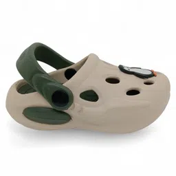 Lil Lollipop Penguin Applique Detailed Perforated Anti Slip Slingback Clogs - Beige image 3