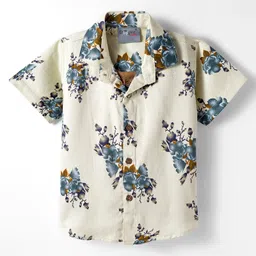 Dapper Dudes Half Sleeves Floral Printed Shirt With Attached Tee - Pista image 2
