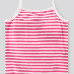 Pine Kids Singlet Anti Microbial & Biowashed Cotton Slips Striped Pattern Pack of 3 - Pink Yellow And Blue image 3