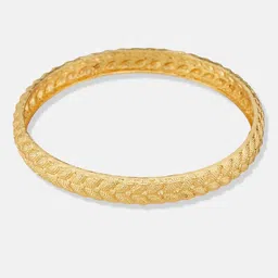 ATIBELLE Set of 4 Gold-Plated Leaf Shaped-Textured Bangles image 3