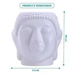 Kuber Industries 4Pcs White Lord Buddha Shaped Flower Planters image 5
