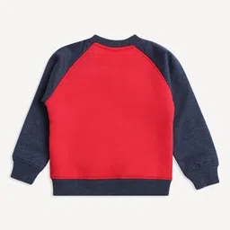 Wingsfield Full Sleeves Text & Bear Printed Sweatshirt & Joggers - Red image 5