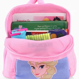 Disney Frozen Soft Plush Backpack with Elsa Print Pink - Height 12 Inches image 5