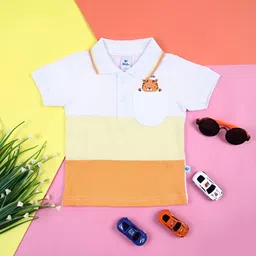 V-Mart Boys Colourblocked Polo Collar Cotton T-shirt-picture-20
