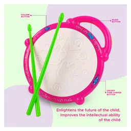 YAMAMA 3D Flash Drum Toys for Kids with Lights & Music- Multicolor image 5