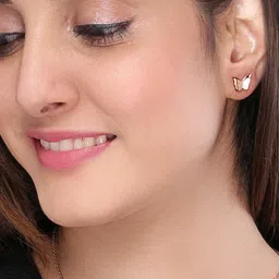 Yellow Chimes Rose Gold-Plated Butterfly-Shaped Jewellery Set image 5