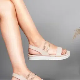 Shoetopia Women's Beige Sling Back Sandals-picture-42