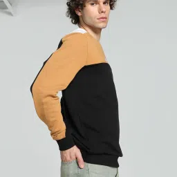 Puma Beige Regular Fit Colour Block Sweatshirt image 3