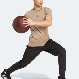 Adidas Brown Slim Fit Printed Sports T-Shirt image 3