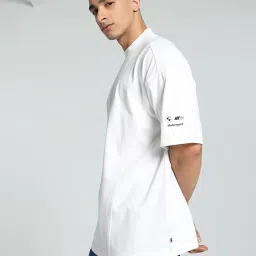 Puma White Cotton Loose Fit Sports T-Shirt image 3