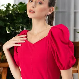 ZEUGEN Women Sweetheart Neck Top-image-92