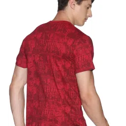 Force NXT Cherry Red & Malibu Blue Cotton Regular Fit Printed T-Shirt - Pack Of 2 image 3