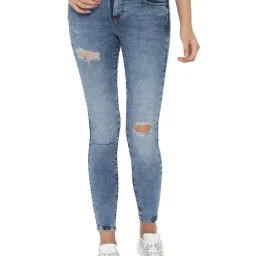 Solly by Allen Solly Blue Distressed Jeans-picture-38