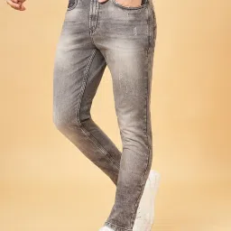 Sf Jeans By Pantaloons Grey Slim Fit Distressed Jeans image 3