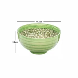 ROXX Green Porcelain Alora Bowl - Set of 4 image 3