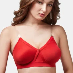 Trylo-Oh-so-pretty you! Red Non Wired Non Padded Crossover Bra-picture-20