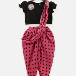 LilPicks Kids Black & Pink Printed Dhoti set-picture-28