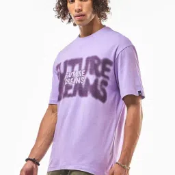 Bewakoof Men's Purple Future Dreams Graphic Printed Oversized T-shirt-picture-18