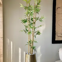 Mason Home Green Pvc Artificial Bamboo Plant - 5 Feet image 3