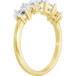 Sparkles Yellow Gold Lab Grown 5 Diamond 14KT 1.4ct Round Ring For Women image 3