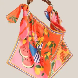 Hats Off Accessories Pink Savanna Bloom Printed Medium Scarf Cloth Bag image 3