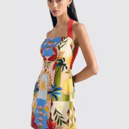 forever new Keely Halter Neck Linen Mini Dress image 3