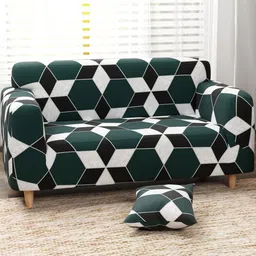 Lukzer Multicoloured Printed Polyester 1 Piece Sofa Cover With Arms-picture-36