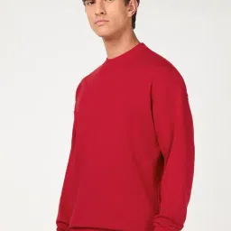 Bewakoof Men's Salsa Red Oversized Sweatshirt image 3