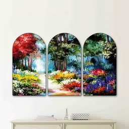 SAF Multicoloured Set of 3 Piece MDF Other Wall Paintings-picture-38