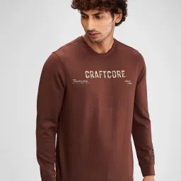 Spykar Brown Slim Fit Printed Sweatshirt image 3