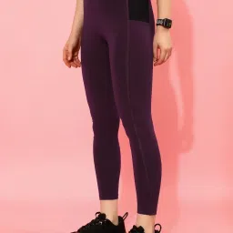Clovia Dark Purple Tights image 3