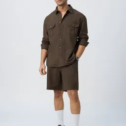 The Souled Store Brown Cotton Regular Fit Shorts image 3