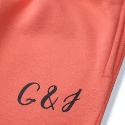 Gini & Jony Kids Peach CottonTrack Pant image 3