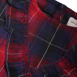 Gini & Jony Kids Red Cotton Checks Top image 3