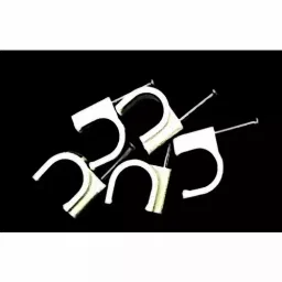 HI-TECH 6 mm Circel Cable Clip with Single Nail for Wall Mount, AFT6 X100 (Pack of 100 Pcs) image 3