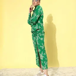 Anvi Be Yourself Green Printed A-Line Skirt image 3