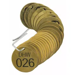 BRADY 38.1mm(1-1/2 Inch) Stamped Numbered Tags for Domestic Hot Water, 35TF69 (Pack of 25)-picture-11