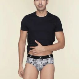 XYXX Aqua Strokes & Boxy Grey Slim Fit Printed Trunks - Pack Of 2-picture-26