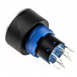 RS PRO Illuminated Push Button Switch Momentary 22.2 mm Cutout DPDT Blue LED 250 V AC, 1758321 image 4