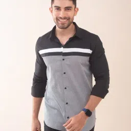 The Bleu Label Black Slim Fit Shirt-image-2