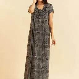 Sweet Dreams Black Printed Nighty-picture-43