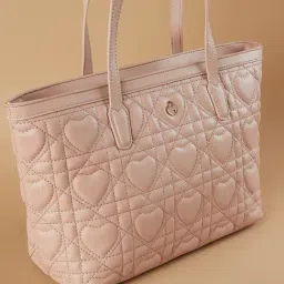 Code by Lifestyle Pink Quilted Tote Handbag image 3
