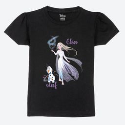 Wear Your Mind Girls Printed Puff Sleeves Pure Cotton Applique T-shirt-picture-4